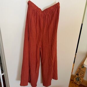 Apricot wide leg Rust crop Pants